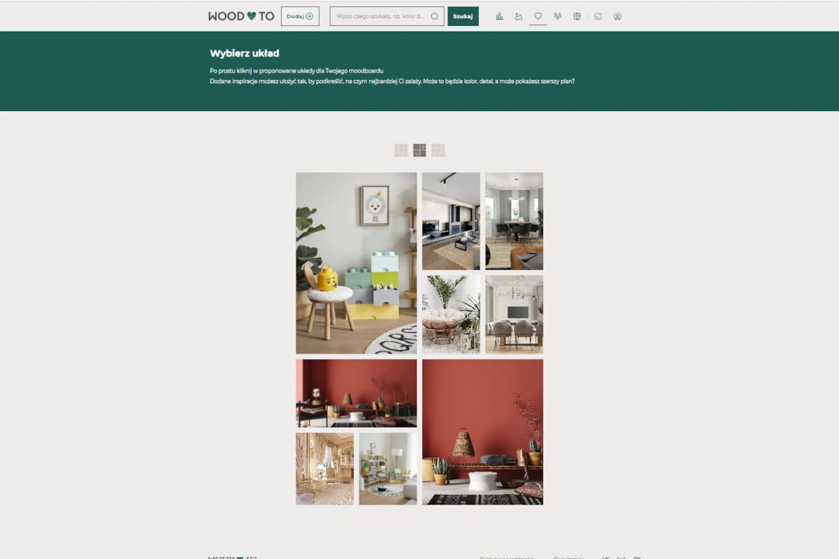 Okno wyboru układu Moodboardu.